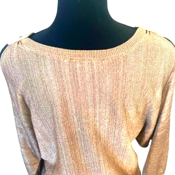INC International Concepts Metallic Gold Sweater - Picture 5 of 9